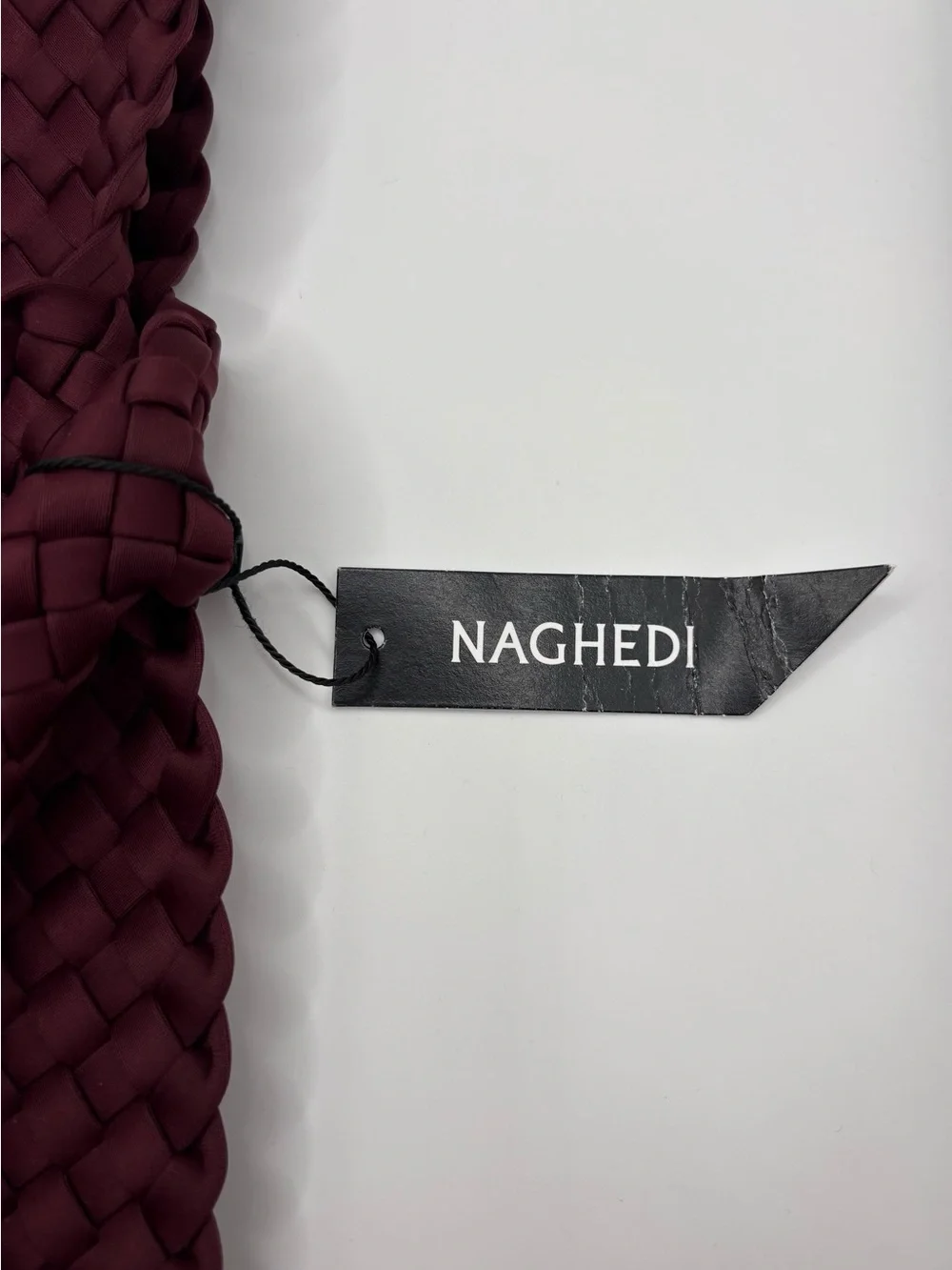 St. Barths Medium Woven Neoprene Tote + Pouch, Wine, NWT + Dust Bag